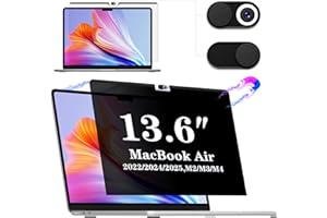 IPROKKO Blickschutzfilter MacBook Air 13,6 Zoll (2022-2025,M2 M3 M4), Magnetischer Anti Glare Blaulicht Mac 13,6 Blickschutzfolie Sichtschutz Sichtschutzfilter Sichtschutzfolie Laptop MacBook Folie