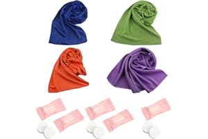 BEIIEB 4pcs 30 * 90CM Serviettes de Refroidissement et 5pcs Serviettes de Compression et 1pcs Poches de tiroir Noires, Serviettes Absorbant la Transpiration à séchage Rapide