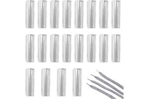 BFUZXY 20 pezzi di riparazione dei lacci, estremità trasparenti con lacci per lacci, tubo termoretraibile, lacci per scarpe da calcio, scarpe da ginnastica, felpe con cappuccio, pantaloni