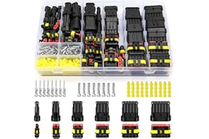 ZHITING KFZ Stecker Set, 808Pcs KFZ Steckverbinder, Wasserdichte Stecker 1/2/3/4/5/5/6 Polig, Superseal Stecker für Traktor Zubehör, Auto, LKW, Boot, Motorrad(Anwendbarer Kabeldurchmesser: 1,5mm², 300V, 12A)