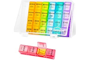 MOSSIME XL pudełka na tabletki, 7 dni, 4 razy dziennie, tygodniowy organizer na tabletki, duże pudełko na tabletki do codziennego użytku, 7 dni, 28 przegródek, 7-dniowy organizer na leki, duży podróżny