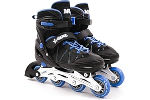 M.Y X-Skate Adjustable Inline Roller Skates with Built In Adjusters Kids Roller Boots for Boys & Girls