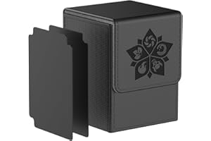 MIXPOET Scatola Porta Mazzi per Carte MTG, Deck Box con Capacità di 110 Carte Collezionabili e 2 Deck Divisori, Ideale per Carte TCG da Collezione - Nero