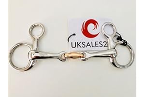 UKSALES25 HANGING CHEEK WITH COPPER LOZENGE SNAFFLE (HORSE BITS) (5")