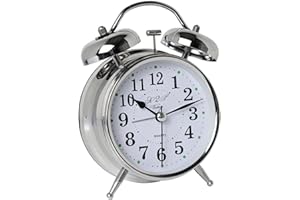 A2S Protection Vintage Style Alarm Clock - Twin Bell, Analog & Battery Operated - Great for HEA, 110 g