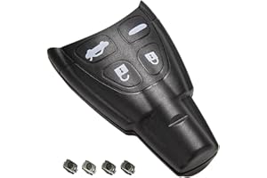 Kelay 4 Buttons Car Key Fob Case Cover Compatible for Saab 93 95 2003-2010 Remote Key Replacement