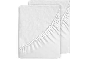 ‎FLOWEN Ochraniacz na Materac 90 x 200 Dopasowane Prześcieradła Bawełniany 2 sztuki Pokrowiec na Materac Wodoszczelna 100% Wodoodporny Nakładka Higieniczny i Oddychający Pokrowiec Antyalergiczna