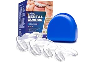 ASRL Mouth Guard for Clenching Teeth at Night, Night Guards for Teeth Grinding (4 Trays, 2 Sizes)