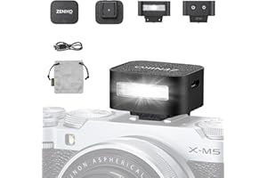 ZENIKO ZF04 Mini-Kamera-Blitzgerät Camera Flash CCT 6500k±200k 372 Full-Power Blitze 2 Leistungsstufen Kompatibel mit Canon Nikon Sony Fuji Olympus Panasonic(Schwarz)