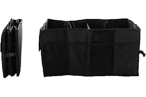Elonglin Organisateur de Coffre de Voiture Pliable 2 en 1 Sac de Coffre de Rangement en Oxford étanche Anti-Glissant pour Auto Arrière Voyage Vacance Shopping