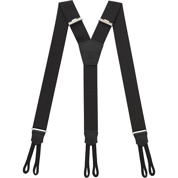 Bout de bouton en cuir pour bretelles à boutons, 3pièces brun foncé