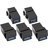 AAOTOKK USB 3.0 To Keystone Adapter USB 3.0 A Female to Female Keystone Jack Insert Plug Coupler Adapter for Wall Plate Outle