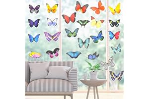 YANCLIFE 24 pezzi Adesivi per Finestra Farfalla, Adesivi per Vetro, Adesivi per Uccelli di Avvertimento per Soggiorno, Camera da Letto, Frigorifero, Decorazione Della Finestra