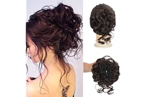 SDZNYQT Claw Messy Bun Hairpieces Clip Wavy Curly Hair Chignon Clip in Hairpieces Tousled Updo Doughnut Bun Synthetic Hair Ponytail for Women Girls