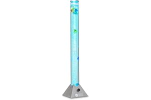 WICKED GIZMOS WG Wicked GIZMOS Large Colour Changing Bubble Lamp LED Light Tubular Freestanding Design with Bubbles and Fish (90cm)