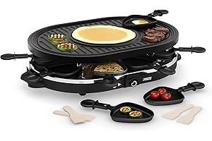 Princess 162700 Oval Grill Party – Raclette y parrilla, con parte diseñada especialmente para creps, 8 personas