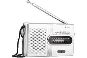 HONIWU Tragbares Radio AM/FM, Klein Radio, Mini Radiospieler Batteriebetrieben Mit Integriertem Lautsprecher Kopfhöreranschluss, Radiospieler für Wandern Camping Outdoor Aktivitäten