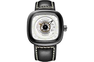 RORIOS Sport Zegarek Męski Moda Mechaniczny Zegarek Data Kalendarz Świetlna Tarcza Skórzana Taśma Zegarki Sportowe dla Mężczyzn