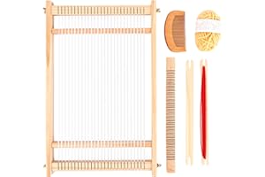 WOPPLXY Metier a Tisser, Métier à Tisser en Bois pour Débutants et Étudiants DIY Tissage Ouvrage