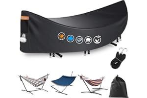 GRABADO Hängemattenhülle wasserdicht, schwere belastbare 420D Hängemattenbezüge für den Außenbereich, atmungsaktive Hängematte Staubschutz mit Belüftungsöffnung, Wasserdichter Streifen, 3 Winddichte Schnallen