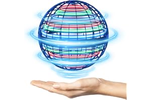 skicare Fliegender Ball Hover Ball - Flying Ball Flying Orb Boomerang Spinner mit LED Licht, Mini Drohne für Kinder Flugzeug Spielzeug Geschenke für Jungen Mädchen Indoor Outdoor (Blau)