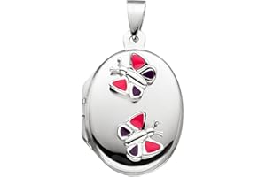 Jobo Kinder-Medaillon Schmetterlinge aus 925 Silber zum Öffnen für 2 Fotos