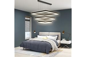 Arcadia Lampadario Led Soffitto a Sospensione Moderno con Luce Calda e Fredda Dimmerabile, Telecomando e App per Cellulare - Lampadario Camera da Letto, Soggiorno, Cucina e Cameretta - 5500 LM 60 Cm