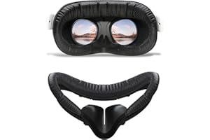 AODELAN Compatible with Oculus Quest 2 Face Pad Replacement - VR Face Interface Bracket with Light Blocking Nose, VR Breathable Holes Leather Face Pad Cover Cushion Protective for Meta Quest 2 Accessories