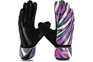 FIGHTSENSE Guanti da portiere di calcio per bambini,ragazzi,guanti da portiere di calcio,palmo in lattice da 4 mm, traspirante,supporto per il polso