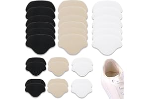 zoerbufan Set de 30 Parches de Reparación de Orificio de Talón para la Mayoría de Zapatos, Almohadilla de Zapatilla, Protector para Zapatos Autoadhesivo, Hombres y Mujeres 2 Tallas, Blanco Negro Caqui