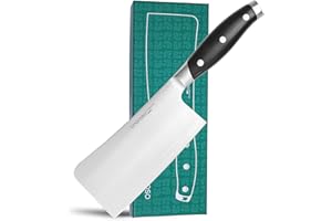 linoroso Couteau de boucher 16cm Couperet à Viande Couteau de Chef Allemand en Acier Inoxydable à Haute Teneur en Carbone avec Poignée Ergonomique pour Cuisine à Domicile et Restaurant