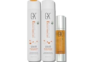 GK HAIR Global Keratin Moisturizing Shampoo and Conditioner Sets (10.1 Fl Oz/300ml) with Anti Frizz Serum Argan Oil (1.69 Fl Oz/50ml) for Dry Damaged Repair - All Types Sulfate Paraben Free Unisexe