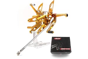 Arashi (Versión 2.0) Ajustables Reposapiés Estriberas Retrasadas para Yamaha YZF R6 2003 2004 2005 Accesorios motocicletas Clavijas de pie Pedales YZF-R6 Oro 03 04 05
