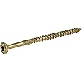Hillman Power Pro Premium Exterior Wood Screws, 9 x 3", 5 lb Bucket of Screws, Exterior Epoxy Coated, Bronze, 417 Pieces