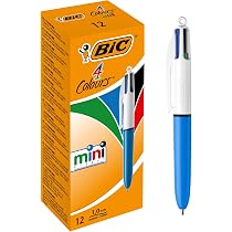 Stylos BIC 4 Couleurs Original Fine - Boîte De 12, Pointe 0,8mm, Fabriqué En France