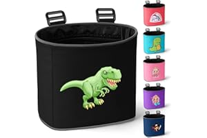 Adiwo Bike Basket Kids, Boys Bike Basket Waterproof Bicycle Front Basket, Detachable Bike Handlebar Basket, 210D Oxford Cloth Basket Carrier Bag with Cartoon Pattern, Bike Accessories For Girls Boy