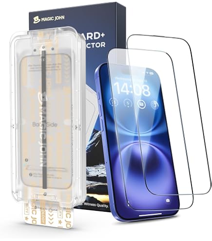 MAGIC JOHN Screenprotector Voor IPhone 13/13 Pro/14/16e – 9H Glas, 2 Stuks, Met Stofvrij Installatiekit