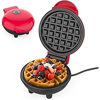 Mini Waffle Maker Iron with Deep Fill Non-Stick Coating Cooking Plates, Single Belgian & American Waffle Machine, Sweet & Sav