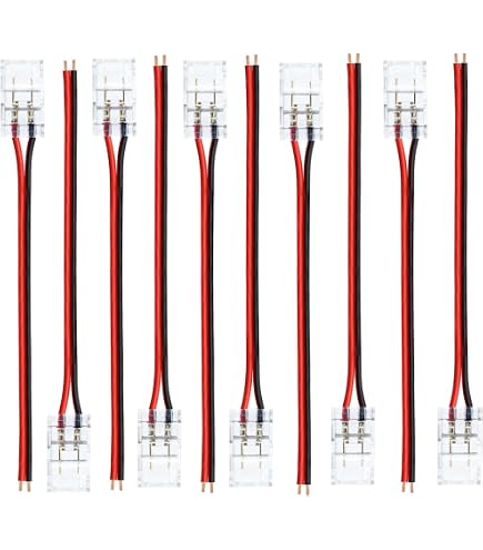 HitLights 26-Pack 2-Pin 10mm Solderless LED Connectors – Transparent Strip-to-Strip, With Screwdriver, For 12V/24V Single Color LED Tape Lights