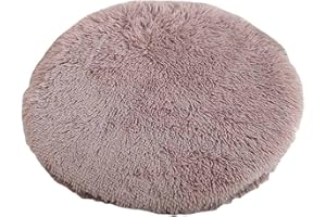 RICHRAIN Katzenkissen Rund,Plüschkissen für Katzen und Hunde, rund, warme Matte, weich und bequem, für Wohnzimmer (Kaffeebraun, 37cm)