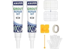 ANOMM Stucco per Piastrelle 2x120ml - Malta Riparazione Fughe, Tubetto Riempitivo Ripara e Rinnova per Bagno, Doccia e Cucina, Grigio