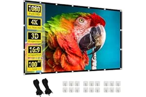 100 Inch Projector Screen, lejiada Black Projection Screen with Stand Portable Foldable Anti-Crease Movie Screen with Carry Bag for Indoor Outdoor Home Theater Backyard Cinema (100 inch)