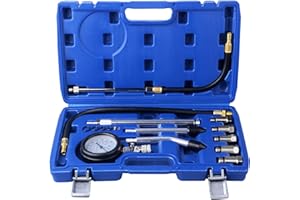 DAYUAN 11PCS Engine Cylinder Compression Tester Kit, Petrol Fuel Pressure Gauge Diagnostic Tool, Compression Tester Set for Motorcycle Engine Automotive Car