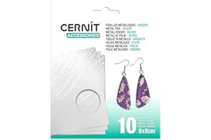 Cernit CE922C - Pack 10 feuilles métallisées - argentées