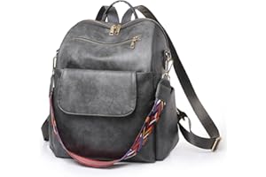 jianyana- Elegant Sac à Dos en Cuir Femme Antivol Imperméable Sac de Voyage Cuir Grand Décontracté Sac À Dos Main Sac à Bandoulière De Voyage Scolaire Sac à Dos De Travail Décontracté