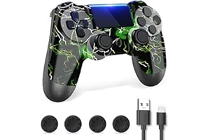 Roseason Wireless controller compatible with Play4/Slim/Pro console, Play4 controller replacement, wireless remote game controller with 6-axis gyroscope, touch pad (Green)