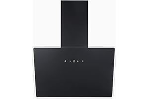 Respekta Dunstabzugshaube kopffrei/Dunstabzugshaube schräg 60 cm/Metallgehäuse mit Glasschirm in Schwarz/Abluft - und Umluftfunktion / CH111060SA++ / A++ / 53-68 dB