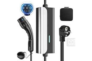 EVJUICION Chargeur Voiture Electrique, 7M Cable Recharge Voiture Electrique 3.68kW, 16A Chargeur Type 2 avec Sac, IEC 62196-2, IP67 Étanche, Compatible avec e-208, Spring, 500e, Model 3