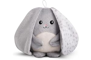 myHummy Peluche bruit blanc bébé Lapin Premium Gris | Peluche bruit blanc bébé | Machine à bruit blanc - battement coeur bruit des vagues | avec capteur de sommeil