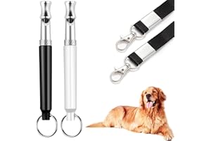 BAIYSFFG 2 Pack Dog Whistle, Dog Whistles for Recall, Ultrasonic Stop Barking Silent, Adjustable Dog Training Whistle, with Lanyard